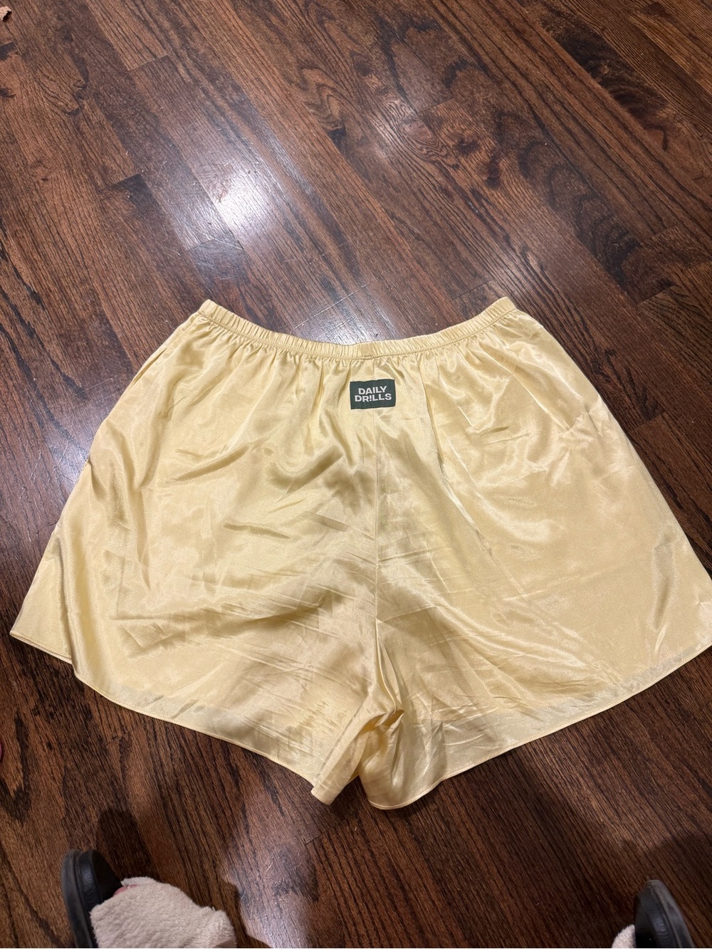 Daily Drills Butter Yellow Silk Shorts